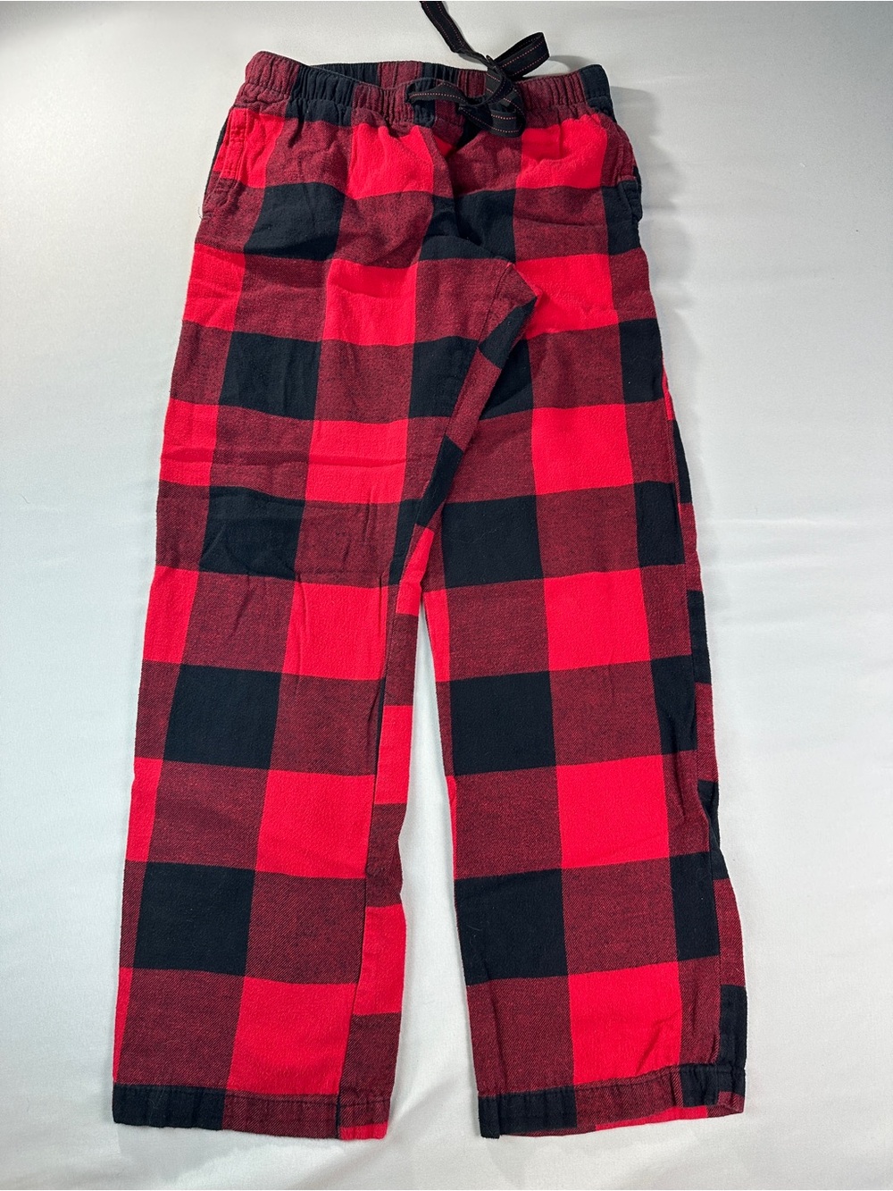 Old Navy Red Black Buffalo Plaid Pajama Pants XS Wide Leg Blokecore